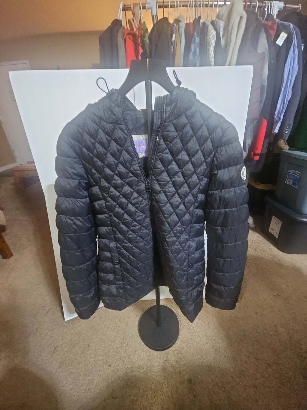 Madden Girl Puffer Jacket Size M Black Quilted Hooded
